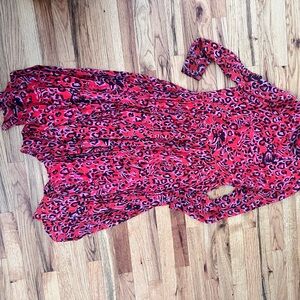 Whistles Red and Pink Animal Print Dress